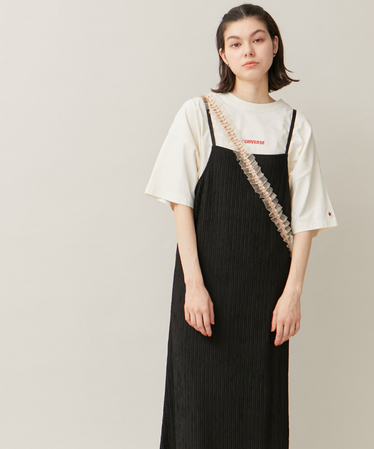 ROPE' PICNIC R「カットジャガードキャミワンピース」|ワンピース|ブラック(01)