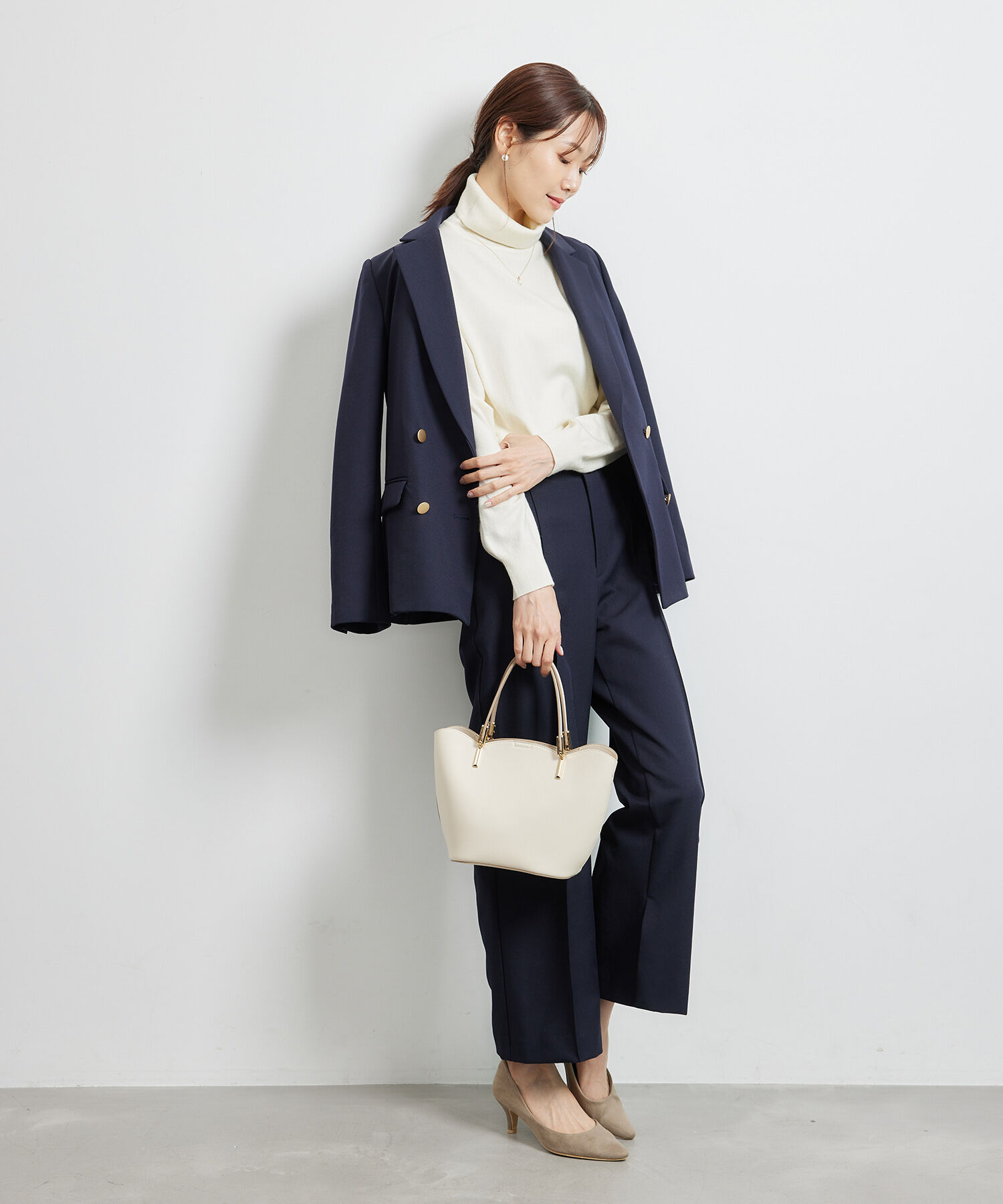 Rope&rsquo;Picnic「天竺タートルネックニットプルオーバー/アンチピリング・帯電防止」|ニット・セーター|