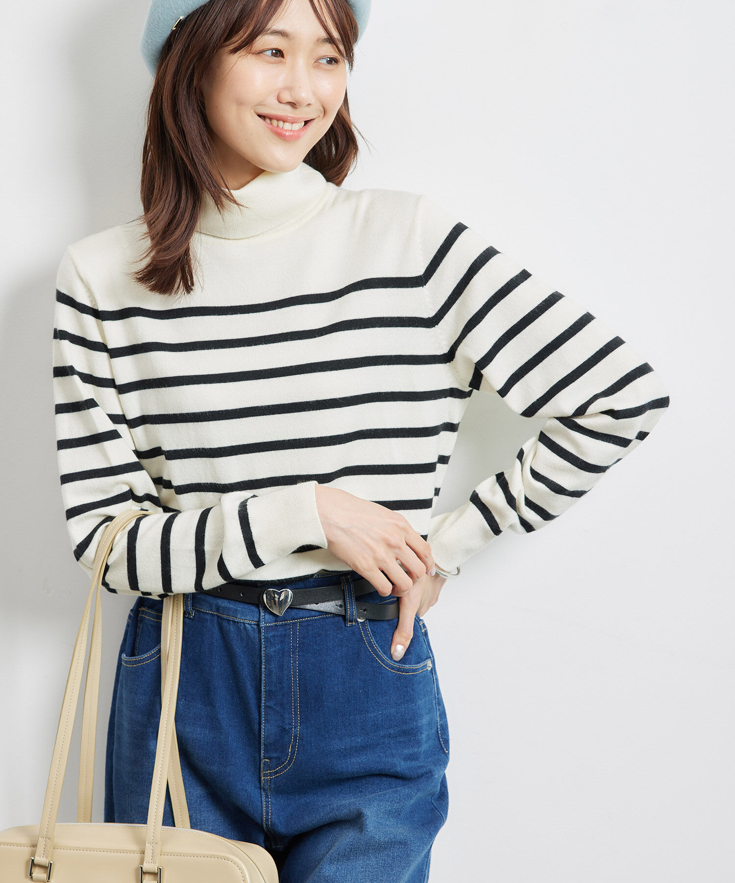 Rope&rsquo;Picnic「天竺タートルネックニットプルオーバー/アンチピリング・帯電防止」|ニット・セーター|