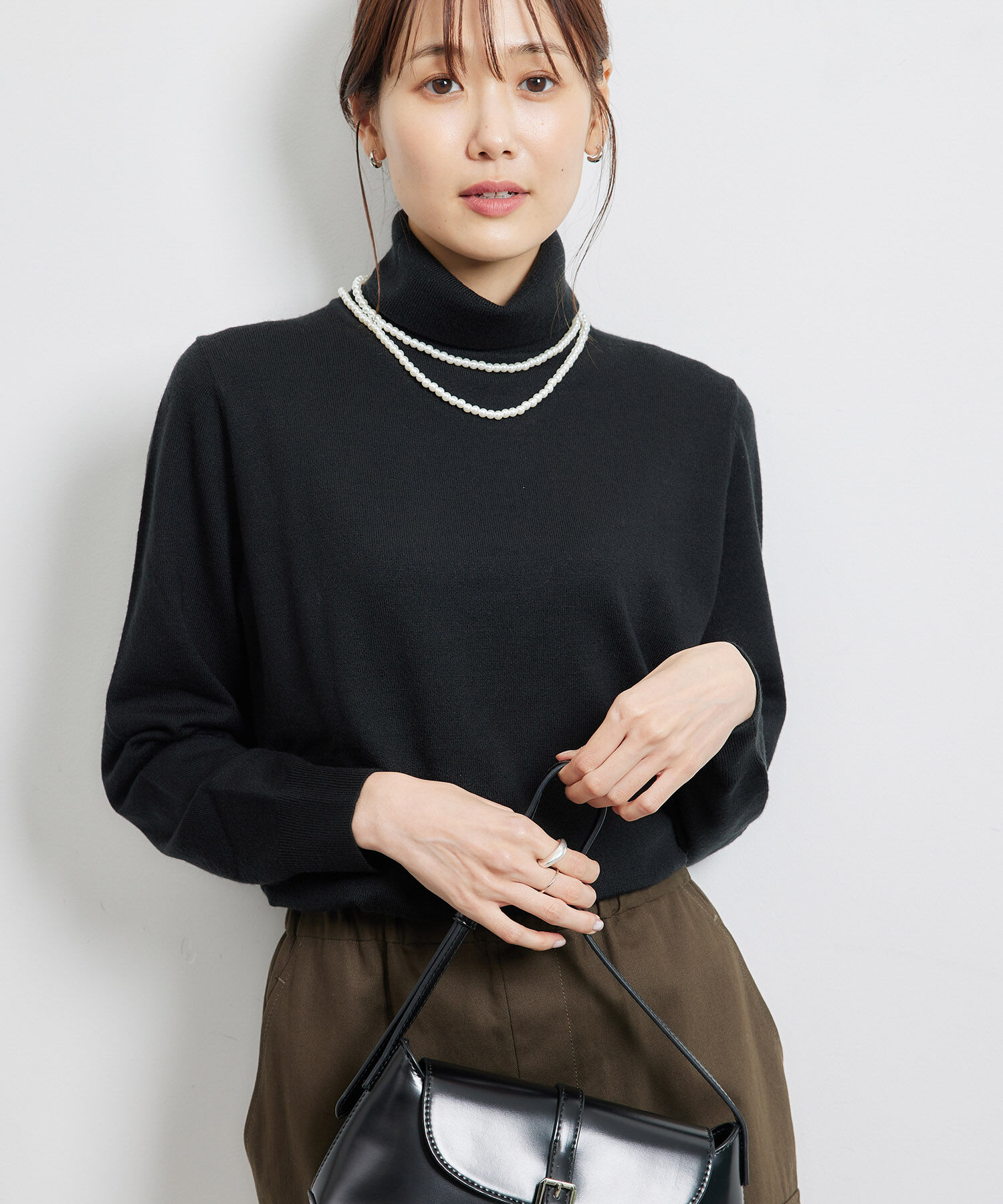 Rope&rsquo;Picnic「天竺タートルネックニットプルオーバー/アンチピリング・帯電防止」|ニット・セーター|