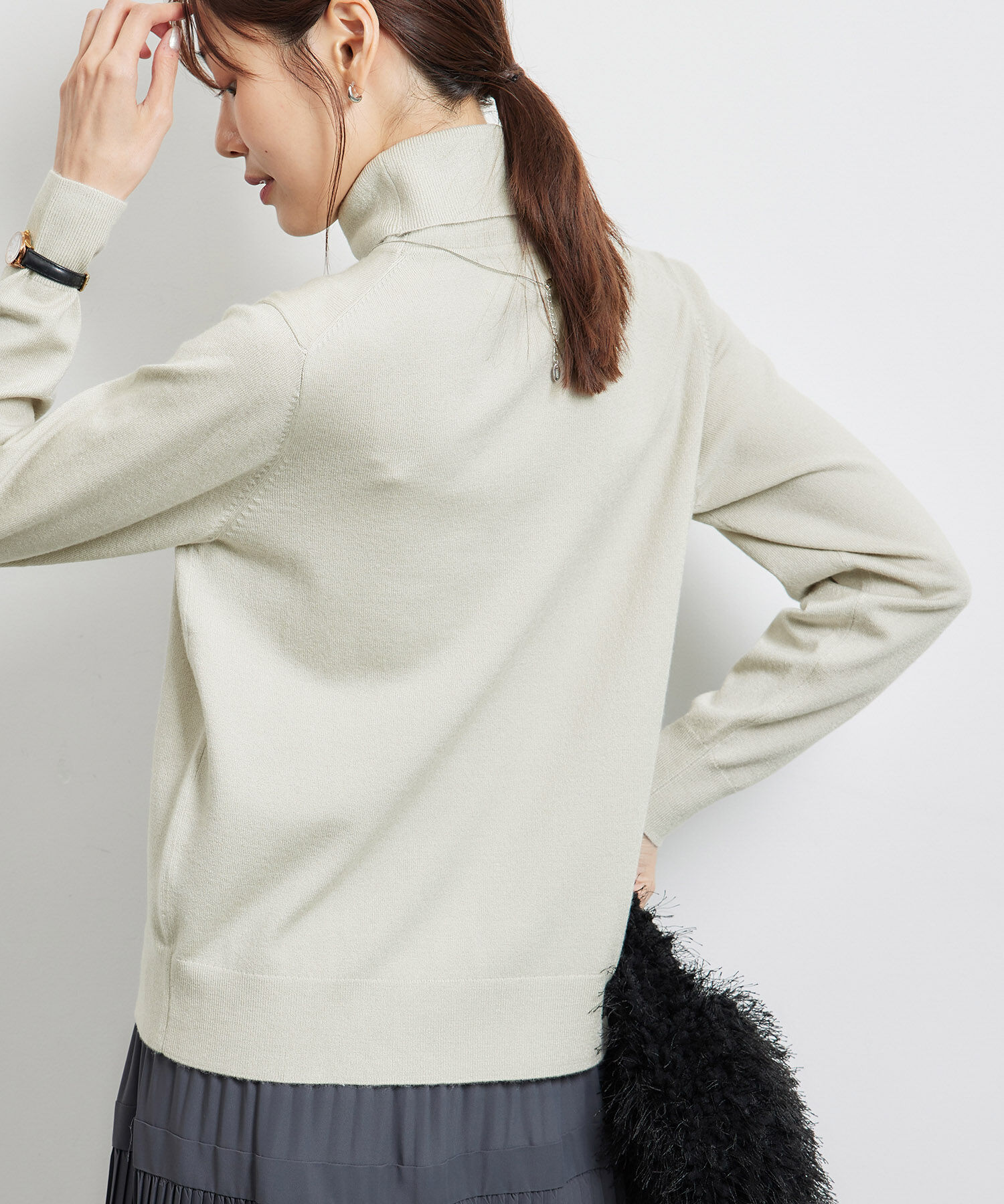 Rope&rsquo;Picnic「天竺タートルネックニットプルオーバー/アンチピリング・帯電防止」|ニット・セーター|