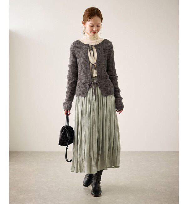 Rope&rsquo;Picnic「レース編みメッシュニットカーディガン」|カーディガン|