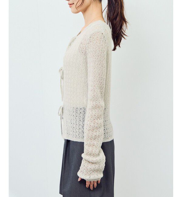 Rope&rsquo;Picnic「レース編みメッシュニットカーディガン」|カーディガン|