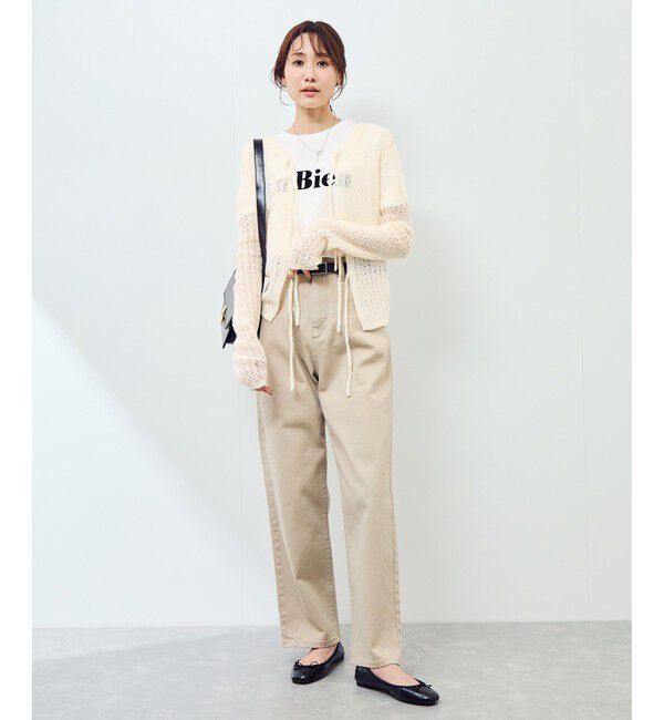 Rope&rsquo;Picnic「レース編みメッシュニットカーディガン」|カーディガン|