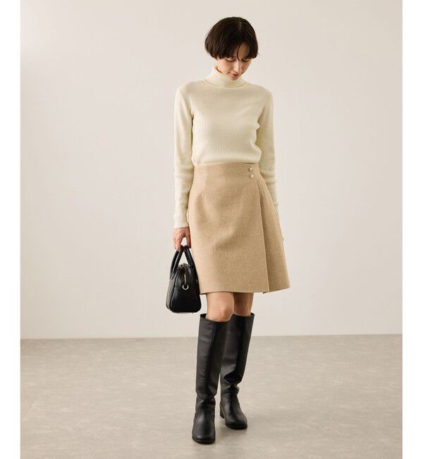 Rope&rsquo;Picnic「ラメカルゼラップ風金ボタンミニスカート」|スカート|