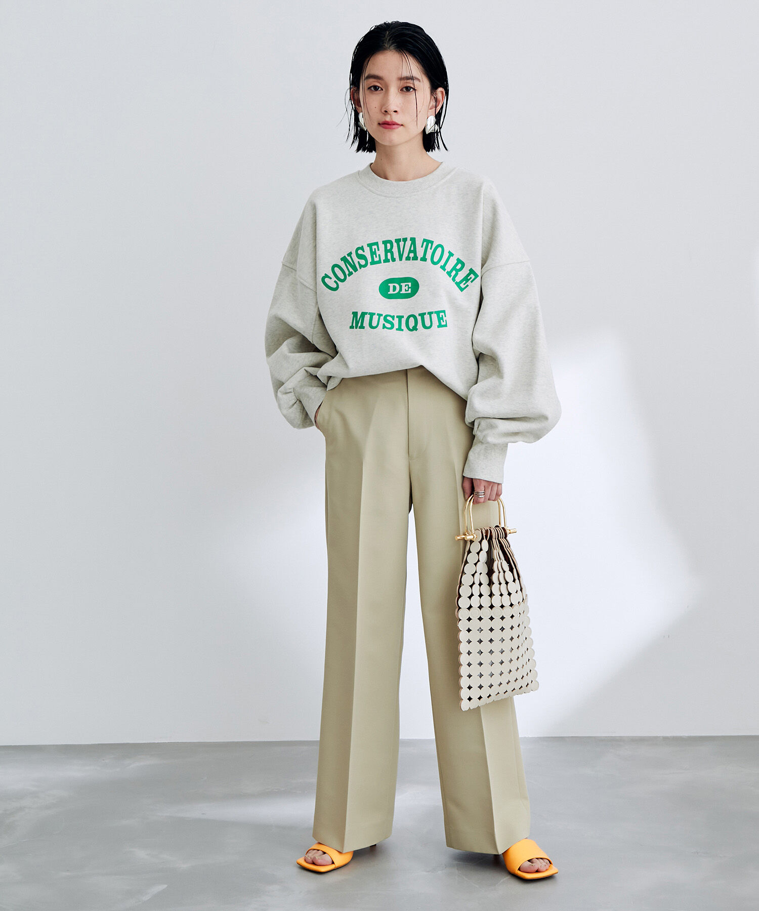 ADAM ET ROPE'「【サステナブル】ワイドスラックス」|スラックス|