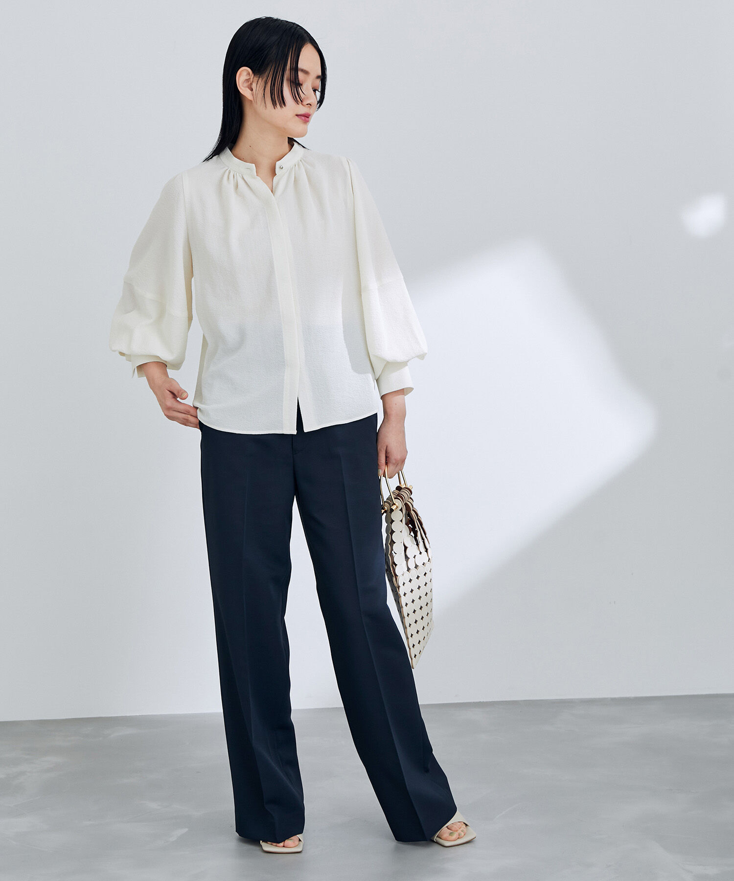 ADAM ET ROPE'「【サステナブル】ワイドスラックス」|スラックス|