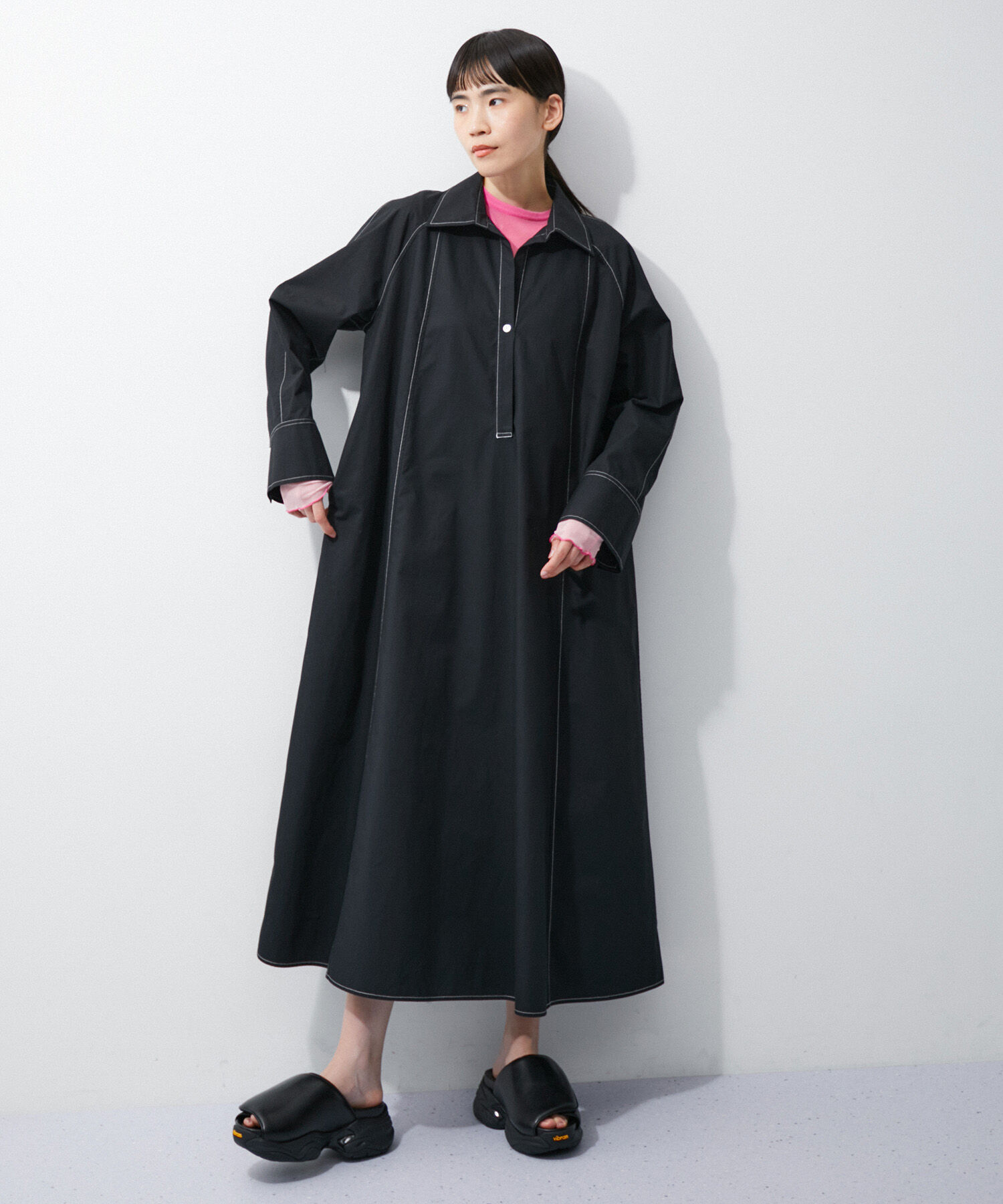 ADAM ET ROPE'「テントラインシャツワンピース」|その他|