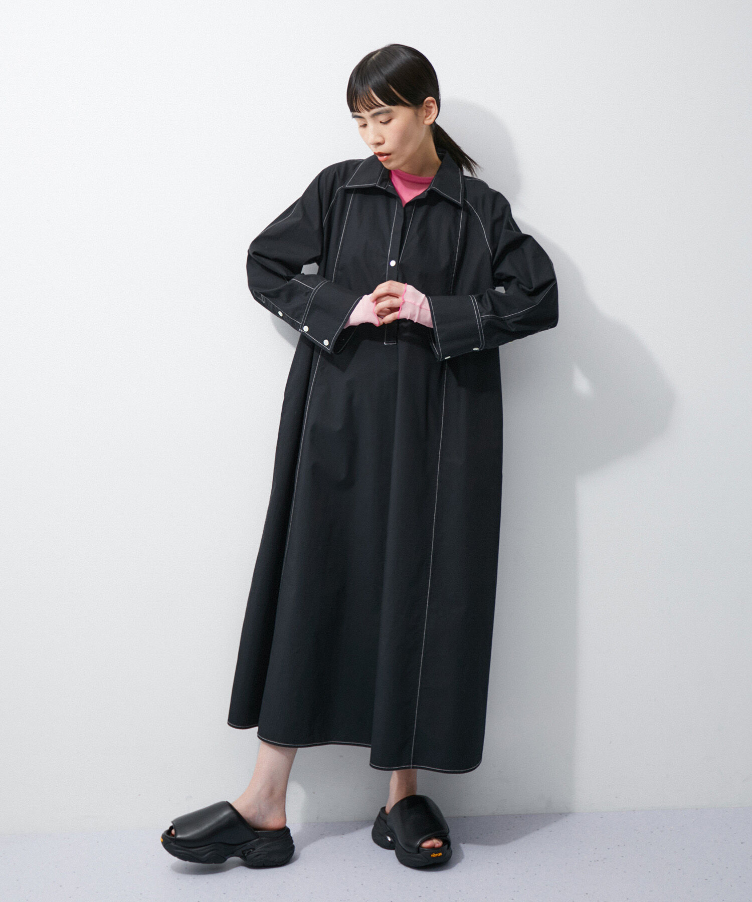 ADAM ET ROPE'「テントラインシャツワンピース」|その他|