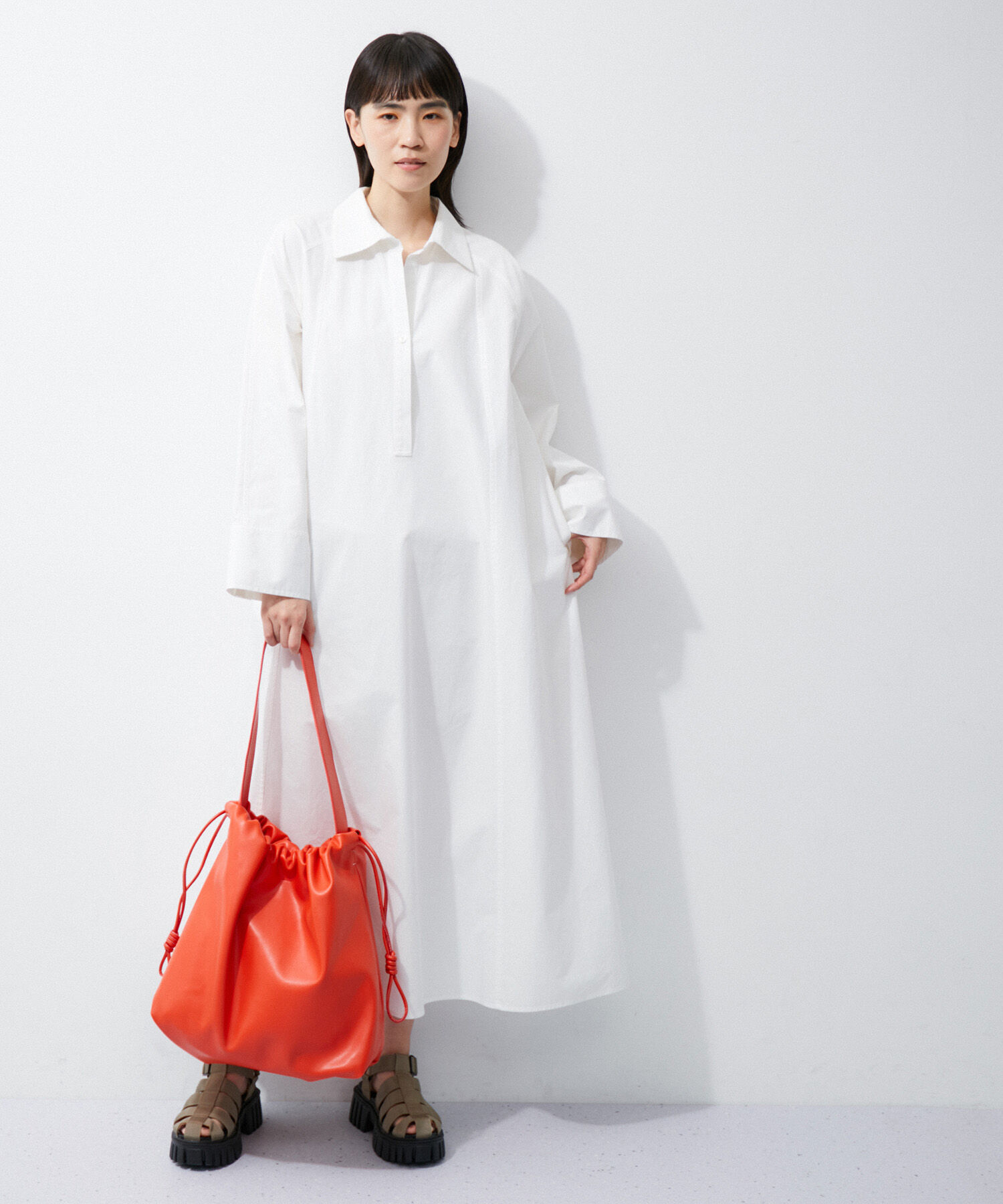 ADAM ET ROPE'「テントラインシャツワンピース」|その他|