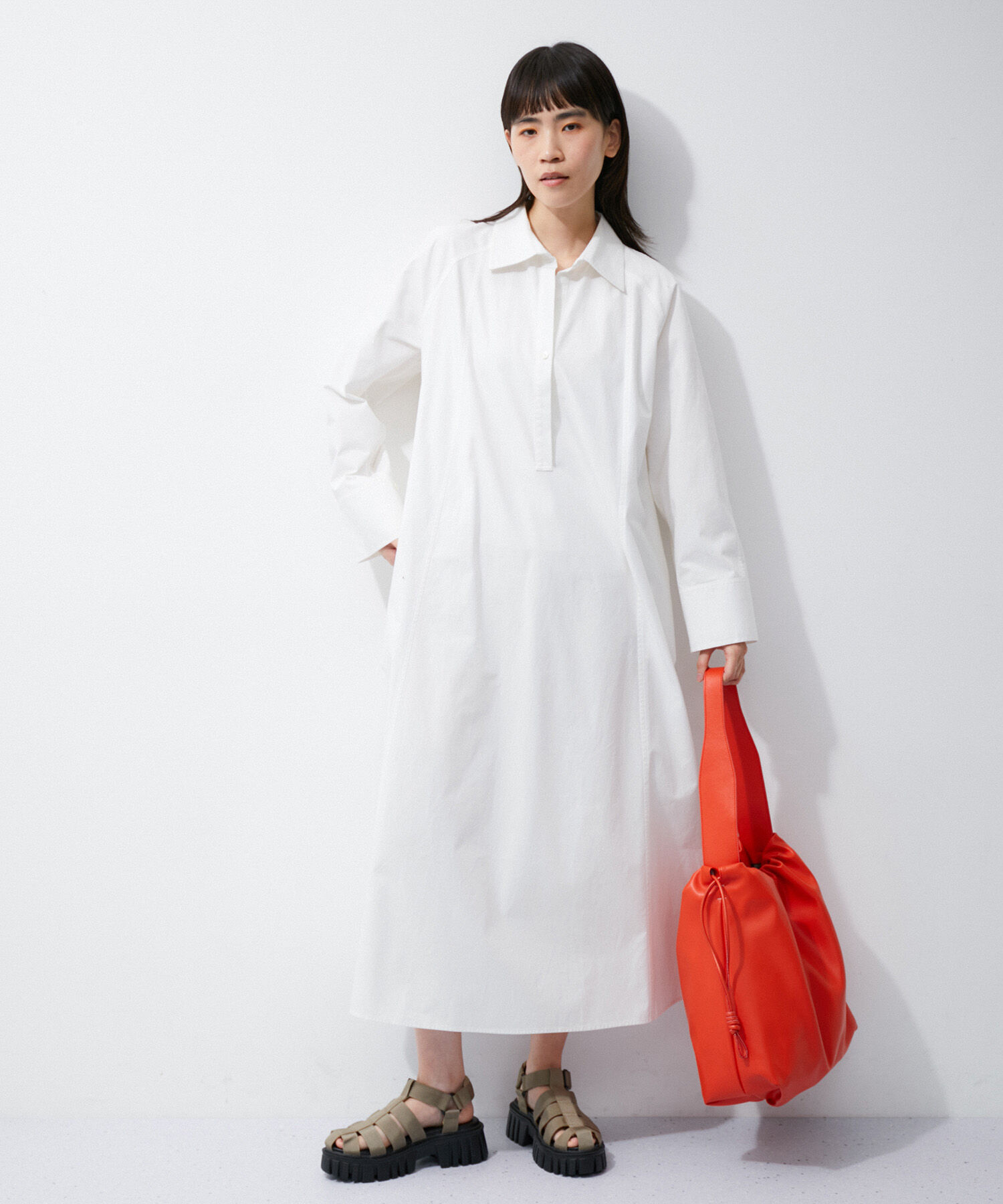 ADAM ET ROPE'「テントラインシャツワンピース」|その他|