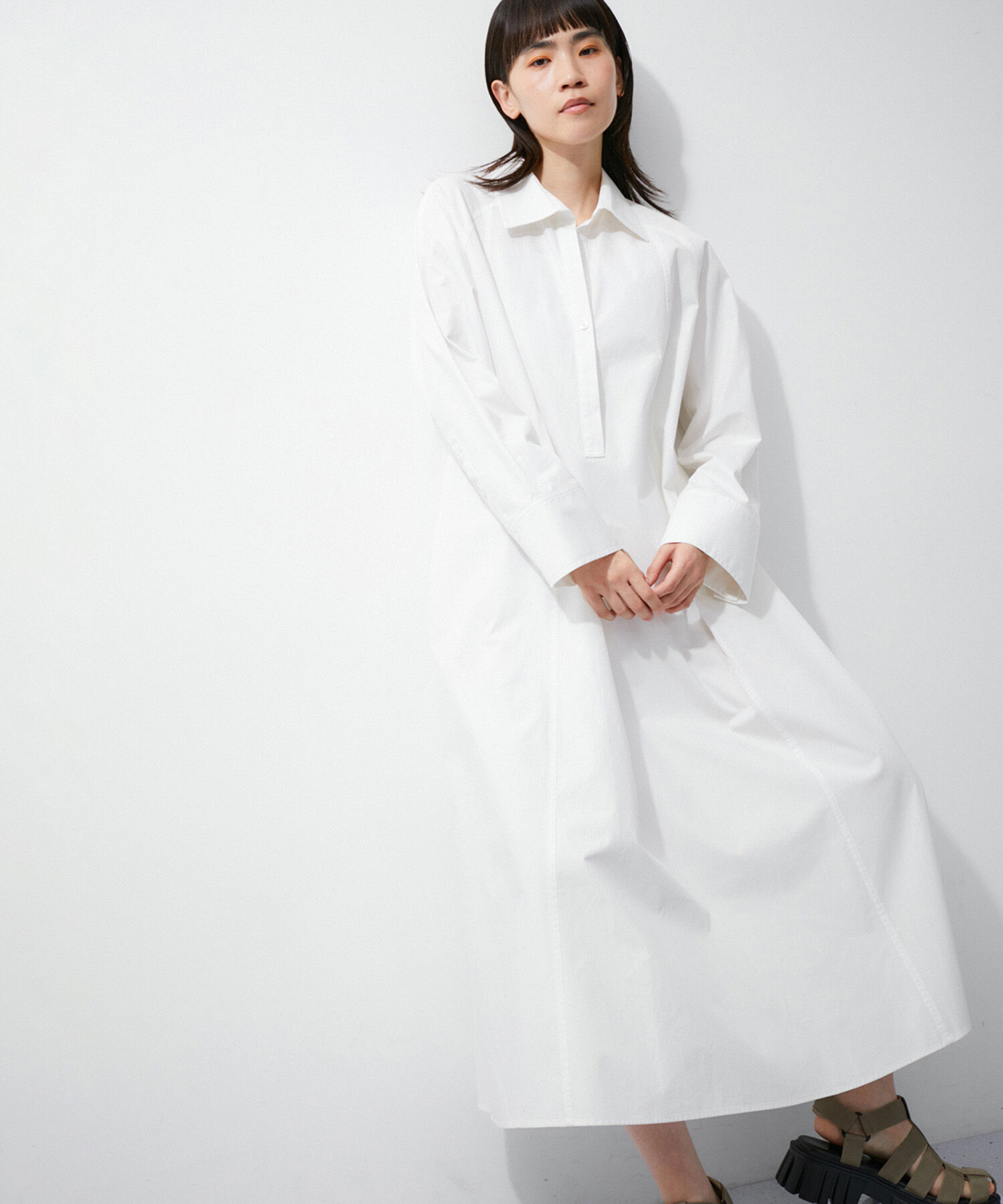 ADAM ET ROPE'「テントラインシャツワンピース」|その他|