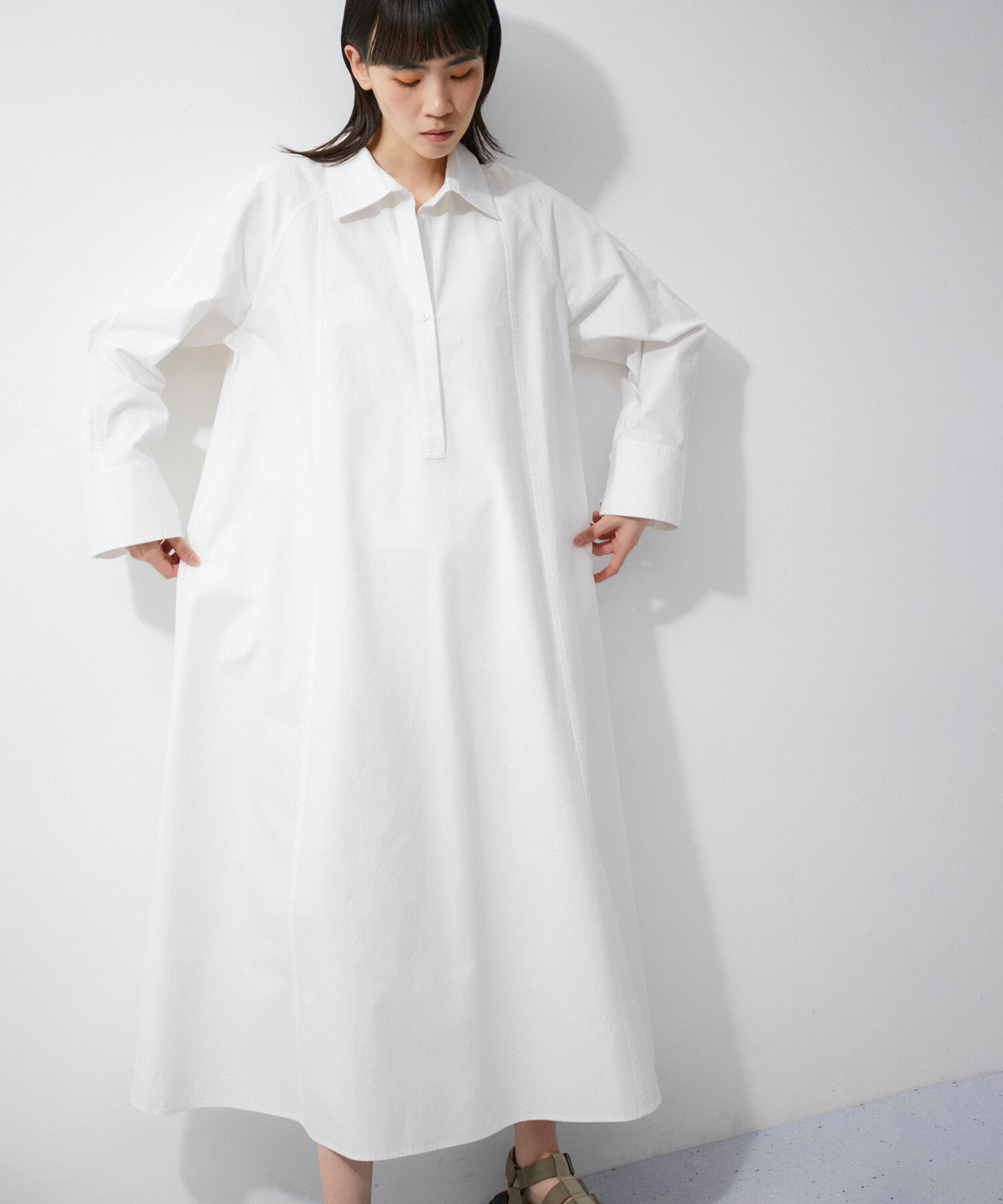 ADAM ET ROPE'「テントラインシャツワンピース」|その他|