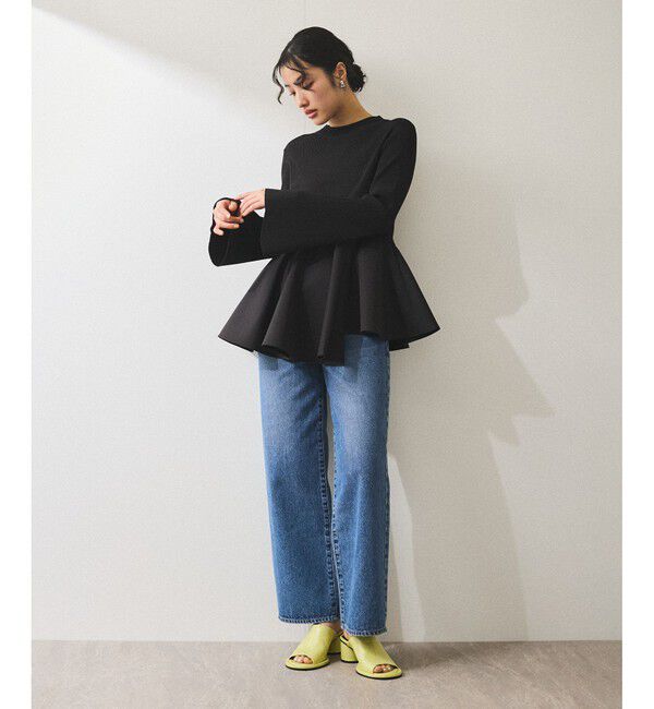 ADAM ET ROPE'「【再入荷】・【サステナブル】ペプラムコンビニットプルオーバー」|ニット・セーター|