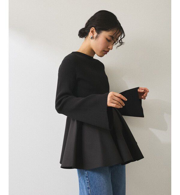 ADAM ET ROPE'「【再入荷】・【サステナブル】ペプラムコンビニットプルオーバー」|ニット・セーター|