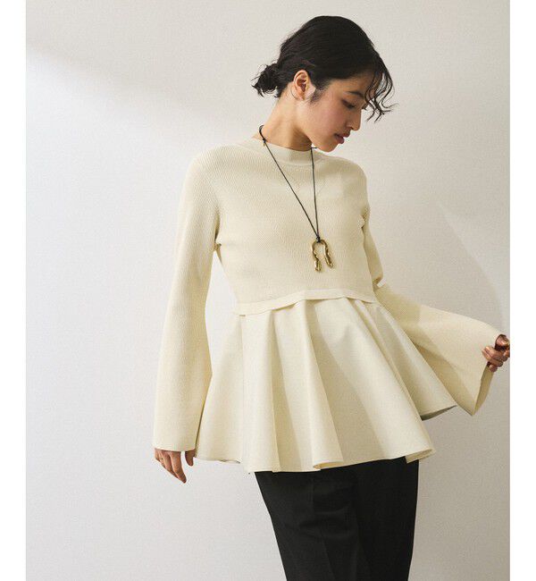 ADAM ET ROPE'「【再入荷】・【サステナブル】ペプラムコンビニットプルオーバー」|ニット・セーター|オフサブ