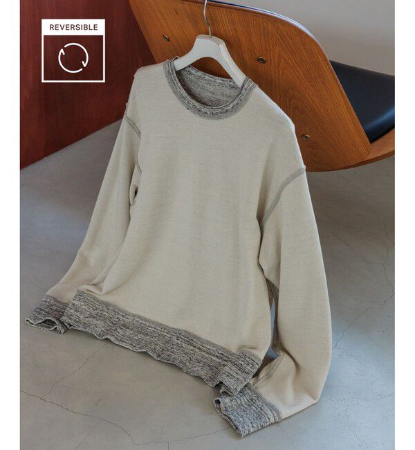 ADAM ET ROPE'「【リバーシブル/パイル】クルーネック スウェット プルオーバー / ロングシーズン着用可能」|スウェット・ジャージ|
