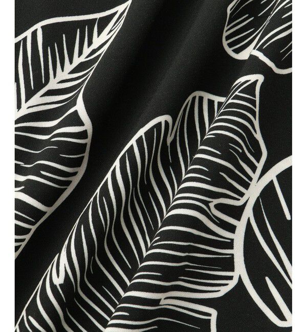 ADAM ET ROPE'「《BLACK&WHITE》ボックスシルエット アロハ シャツ」|シャツ・ブラウス|