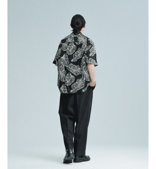 ADAM ET ROPE'「《BLACK&WHITE》ボックスシルエット アロハ シャツ」|シャツ・ブラウス|