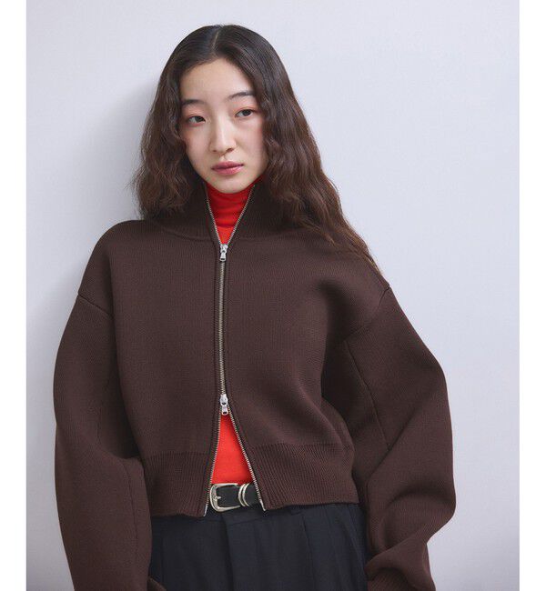 ADAM ET ROPE'「【WEB限定】ショートジャカードドライバーズニット」|カーディガン|