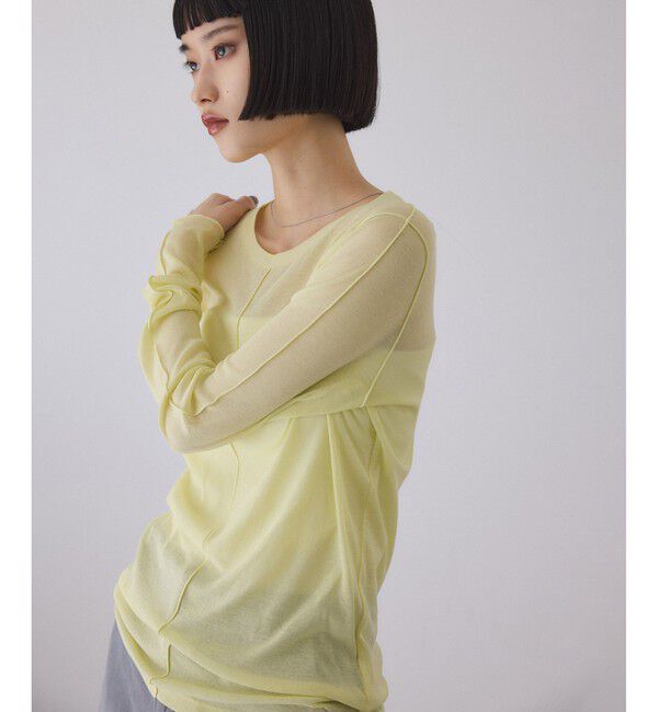 ADAM ET ROPE'「シアーフライスロンT」|Tシャツ・カットソー|イエロー(80)