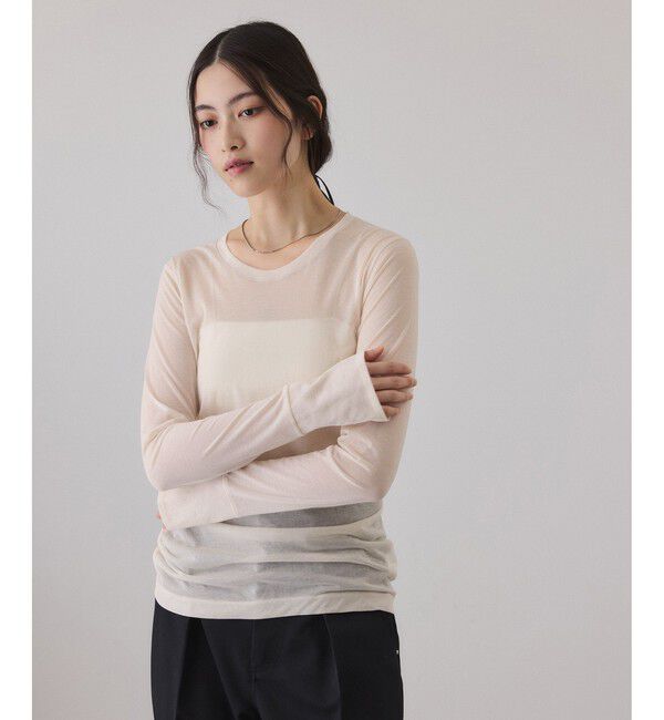 ADAM ET ROPE'「シアークルーネックトップス」|Tシャツ・カットソー|