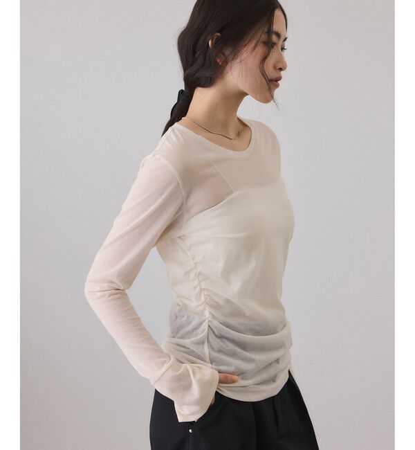 ADAM ET ROPE'「シアークルーネックトップス」|Tシャツ・カットソー|