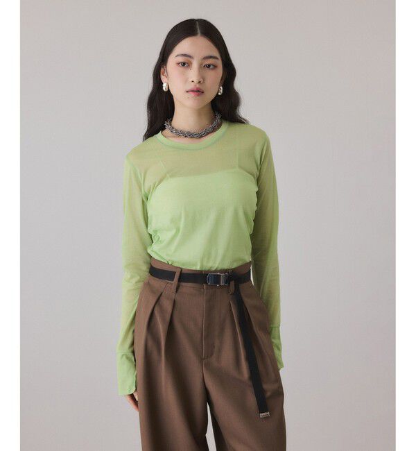 ADAM ET ROPE'「シアークルーネックトップス」|Tシャツ・カットソー|