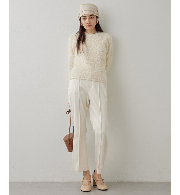  「ストレッチサテンフレアパンツ」|チノ|