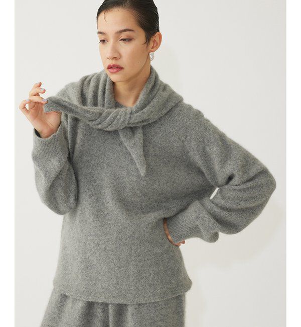 THE PAUSE「【THE PAUSE】ファーニットスカーフSET プルオーバー」|ニット・セーター|