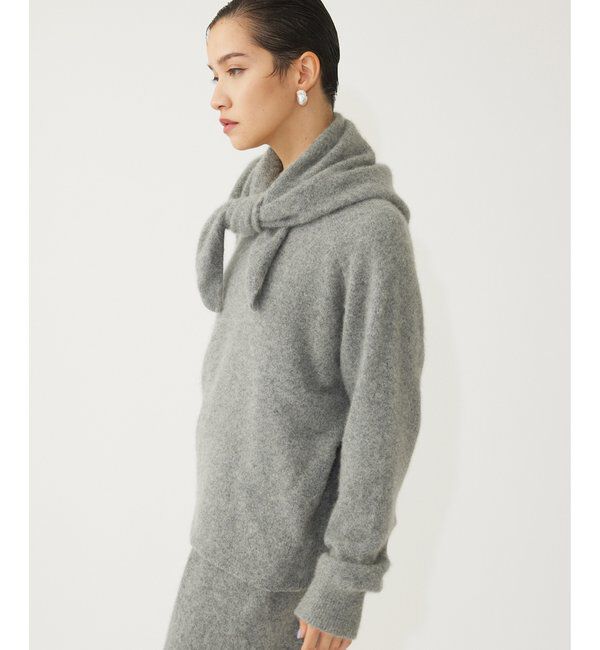 THE PAUSE「【THE PAUSE】ファーニットスカーフSET プルオーバー」|ニット・セーター|