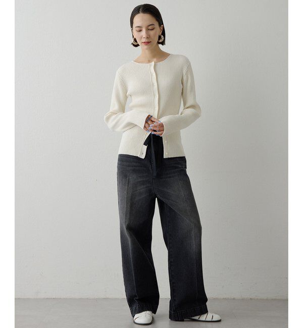  「センタープレスブラックデニムパンツ」|デニム|