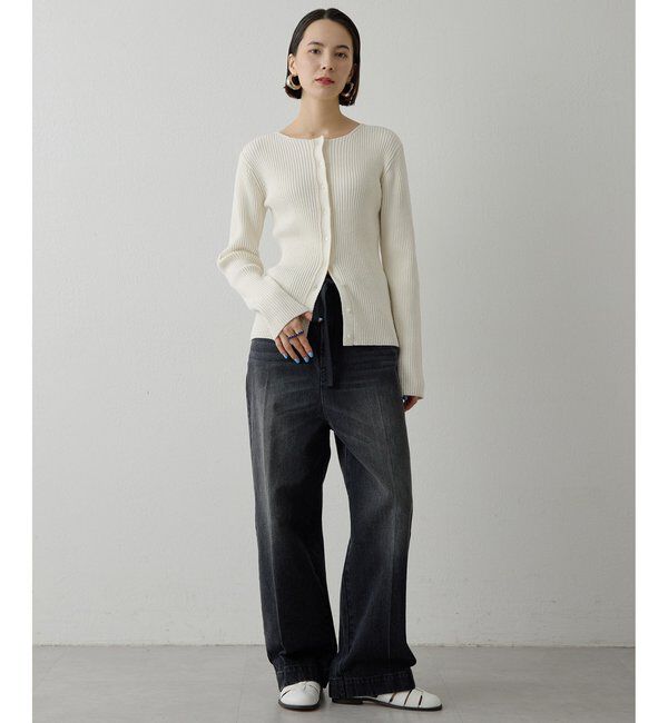  「センタープレスブラックデニムパンツ」|デニム|