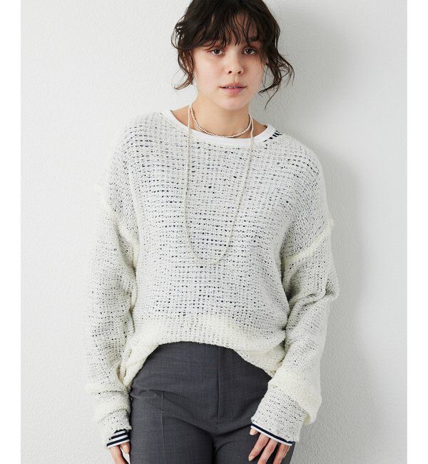  「【THE PAUSE】メッシュプルオーバー」|ニット・セーター|オフホワイト