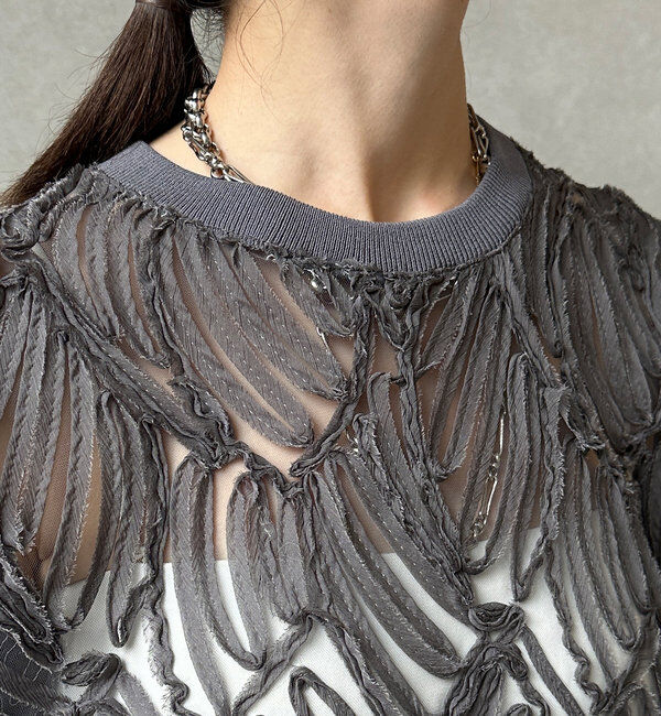  「長袖刺繍レーストップス」|シャツ・ブラウス|