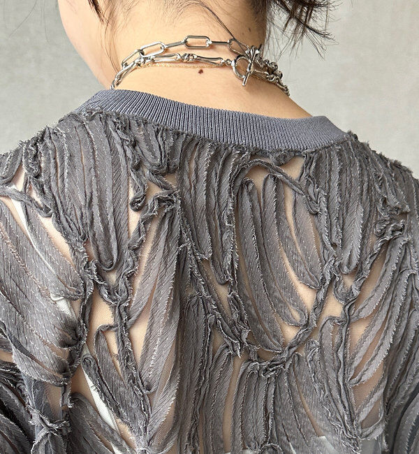  「長袖刺繍レーストップス」|シャツ・ブラウス|