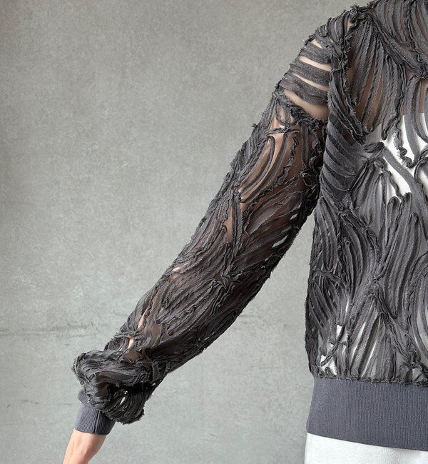  「長袖刺繍レーストップス」|シャツ・ブラウス|