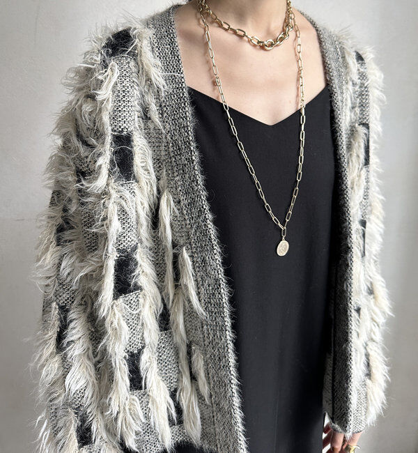  「【WEB限定】ニットジャガードカーディガン」|カーディガン|