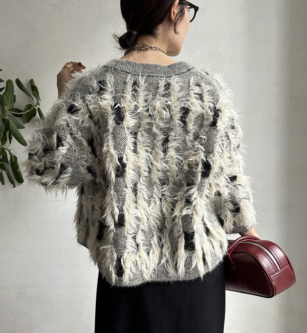  「【WEB限定】ニットジャガードカーディガン」|カーディガン|