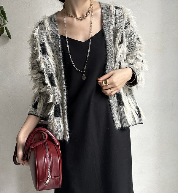  「【WEB限定】ニットジャガードカーディガン」|カーディガン|