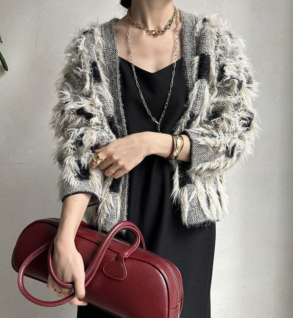  「【WEB限定】ニットジャガードカーディガン」|カーディガン|