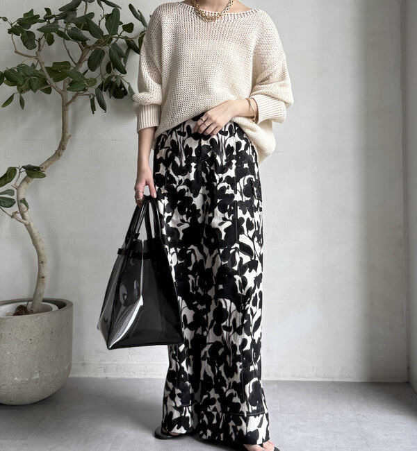  「【WEB限定】フラワープリントワイドパンツ」|チノ|