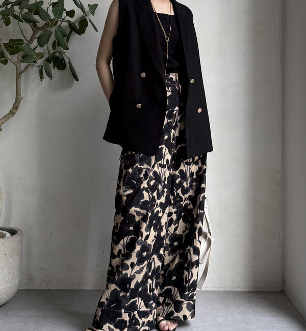  「【WEB限定】フラワープリントワイドパンツ」|チノ|