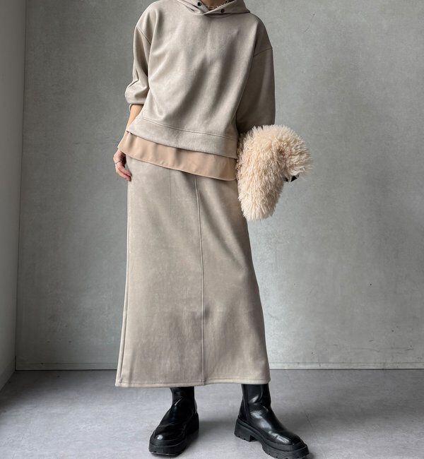  「【WEB限定】レイヤードフーディー＋イージータイトスカート」|スーツ|