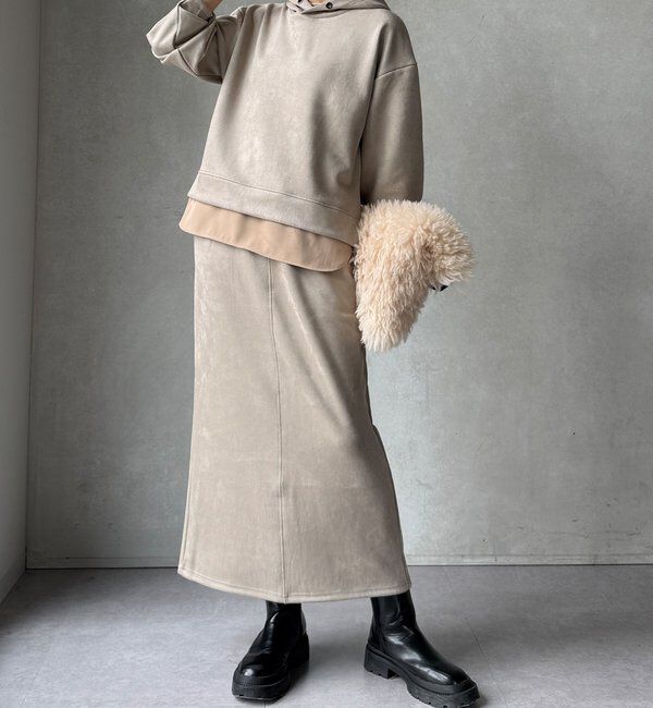  「【WEB限定】レイヤードフーディー＋イージータイトスカート」|スーツ|