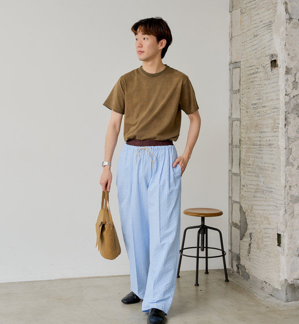  「*【WHIMSIC/SETUP対応】ウエストレイヤードストライプパンツ」|チノ|