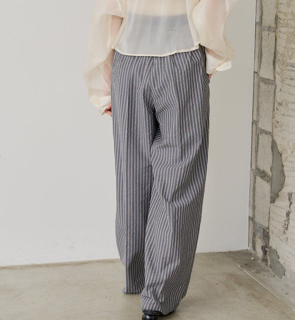 「*【WHIMSIC/SETUP対応】ウエストレイヤードストライプパンツ」|チノ|