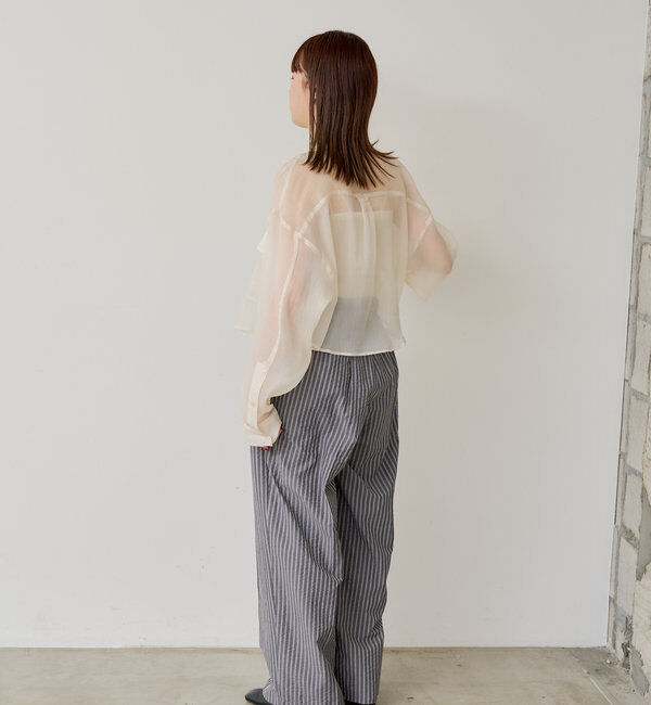  「*【WHIMSIC/SETUP対応】ウエストレイヤードストライプパンツ」|チノ|