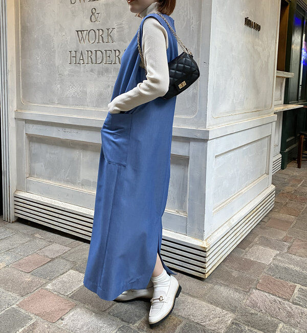  「《累計販売１万枚突破！・３サイズ展開》スリットネックジャンスカ」|ワンピース|