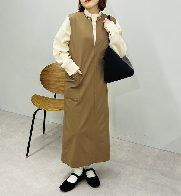  「《累計販売１万枚突破！・３サイズ展開》スリットネックジャンスカ」|ワンピース|